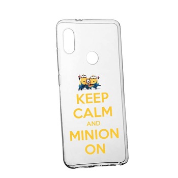 Husa de protectie Minion Keep Calm pentru Huawei Y9 2019, rezistenta la uzura, anti-alunecare, din silicon Premium, 209 Husa de protectie Minion Keep Calm pentru Huawei Y9 2019, rezistenta la uzura, anti-alunecare, din silicon Premium, 209