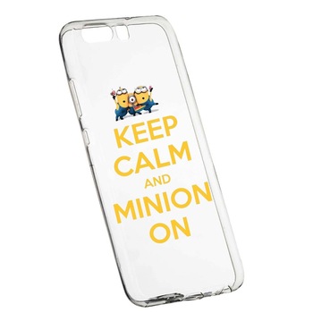 Husa de protectie Minion Keep Calm pentru Huawei Y6 2018, rezistenta la uzura, anti-alunecare, din silicon Premium, 209 Husa de protectie Minion Keep Calm pentru Huawei Y6 2018, rezistenta la uzura, anti-alunecare, din silicon Premium, 209