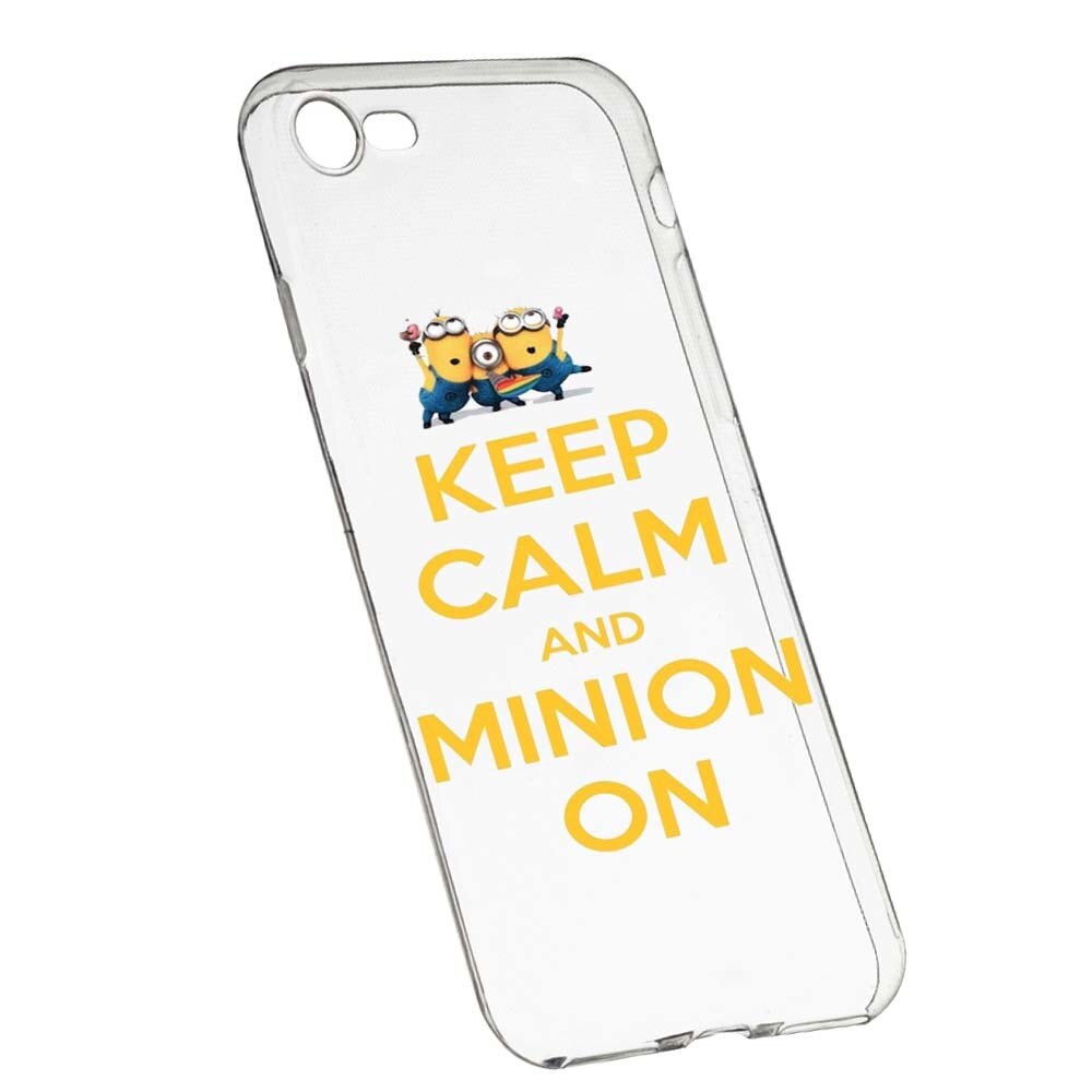 Husa de protectie Minion Keep Calm pentru Apple iPhone 7/8, rezistenta la uzura, anti-alunecare, din silicon Premium, 209