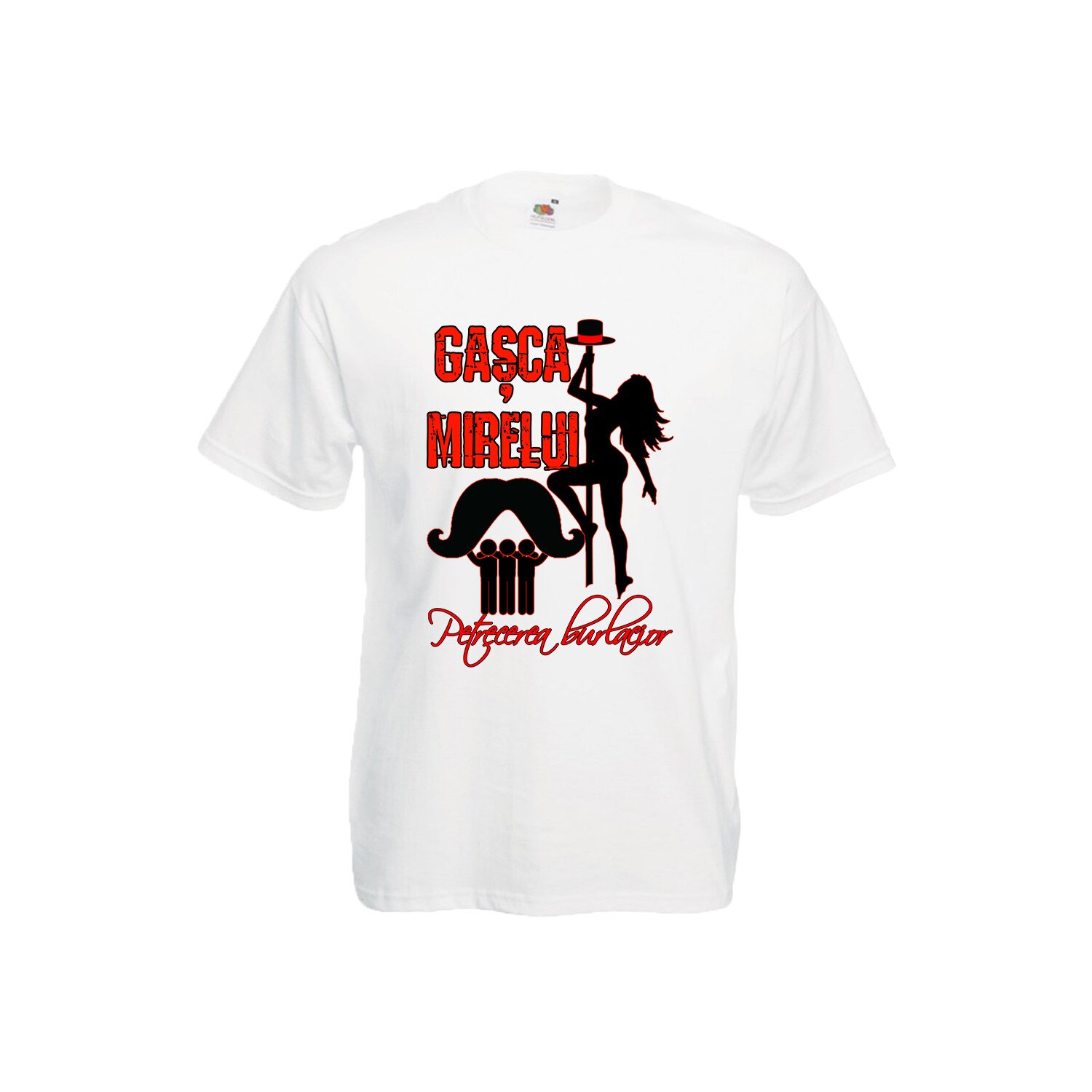 Tricou barbatesc personalizat imprimeu GASCA MIRELUI, M, alb
