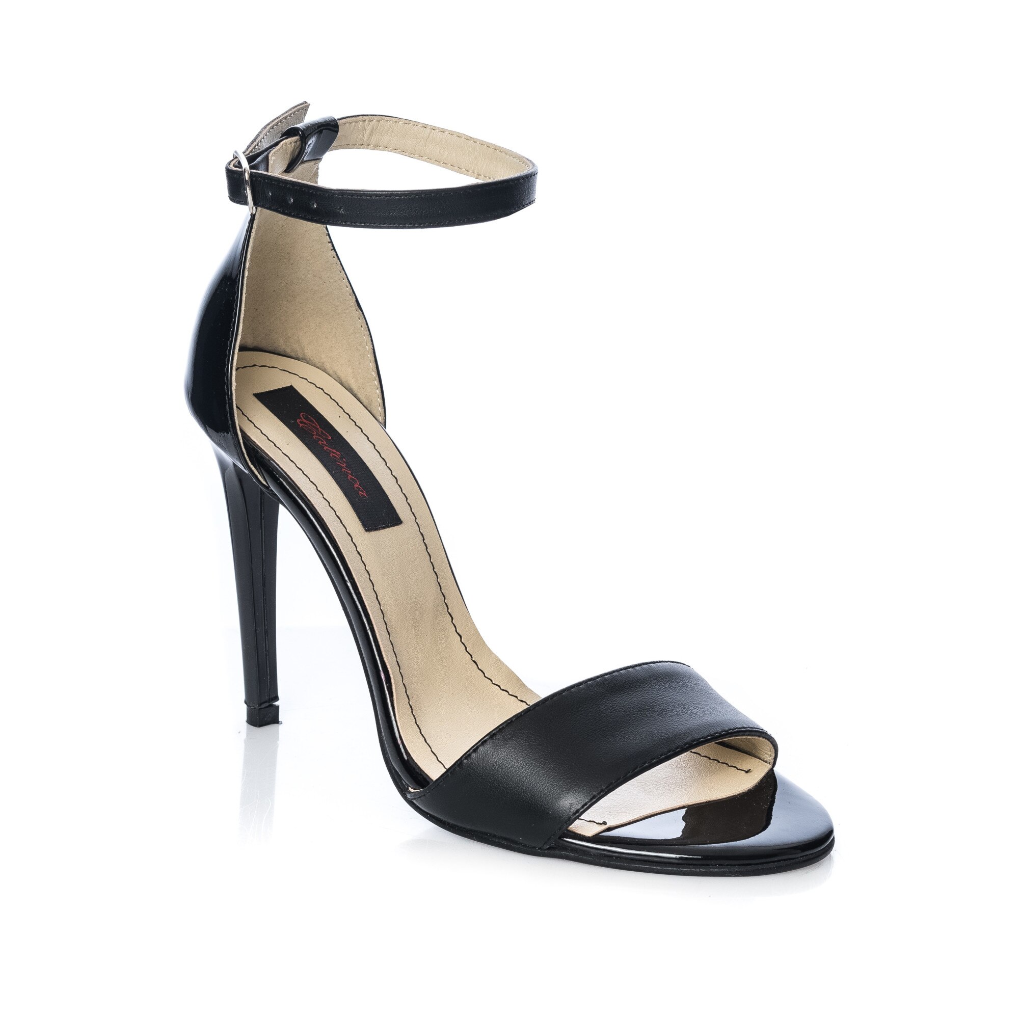 Sandale dama din piele naturala - Negru + Lac - S10 NL