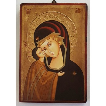 Icoana pictata pe lemn Maica Domnului 137, Artizanat Opait, 22x18cm Icoana pictata pe lemn Maica Domnului 137, Artizanat Opait, 22x18cm