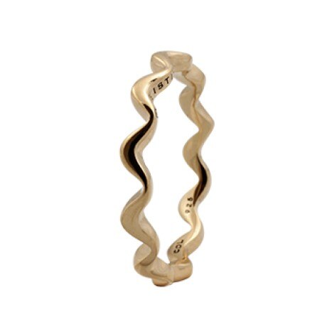 Inel Wave, Argint placat cu aur galben 18k, Masura 49