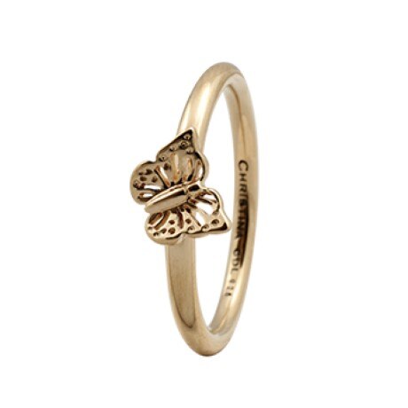 Inel Butterfly, Argint placat cu aur galben 18k, Masura 49