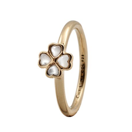 Inel Foursome, Argint placat cu aur 18k, Sidef natural, Masura 51