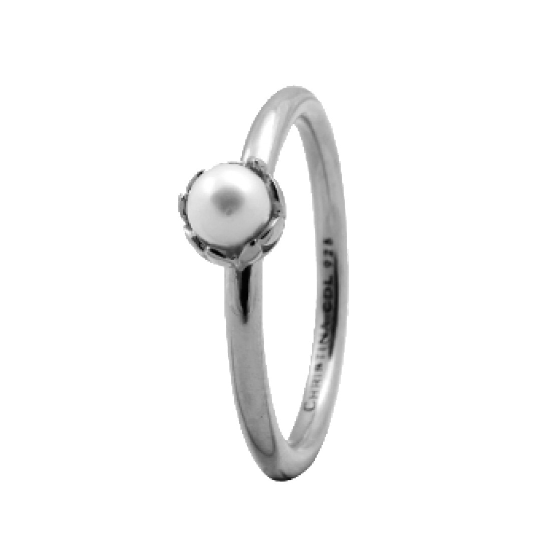 Inel Pearl Flower, Argint, Perla naturala, Masura 59