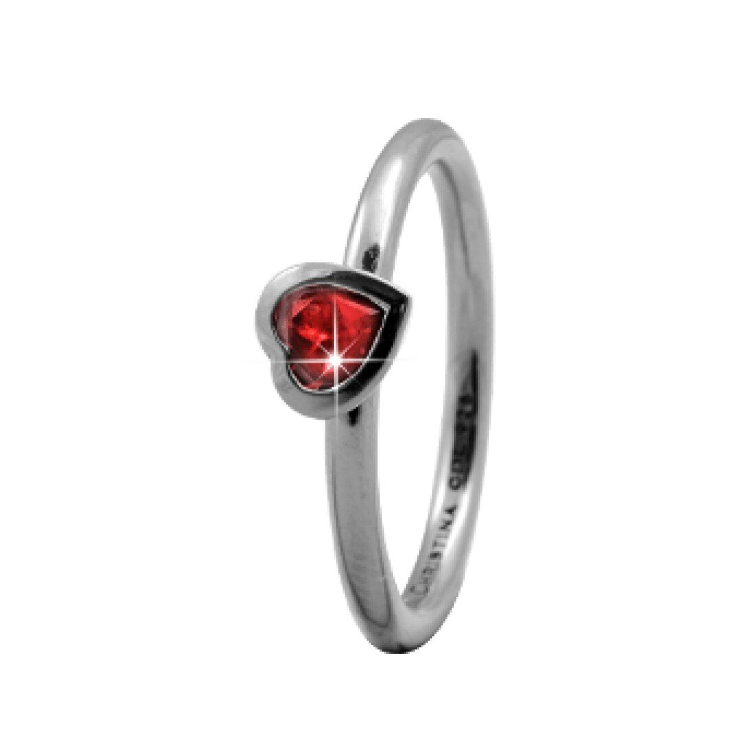 Inel Garnet Heart, Argint, Garnet, Masura 57