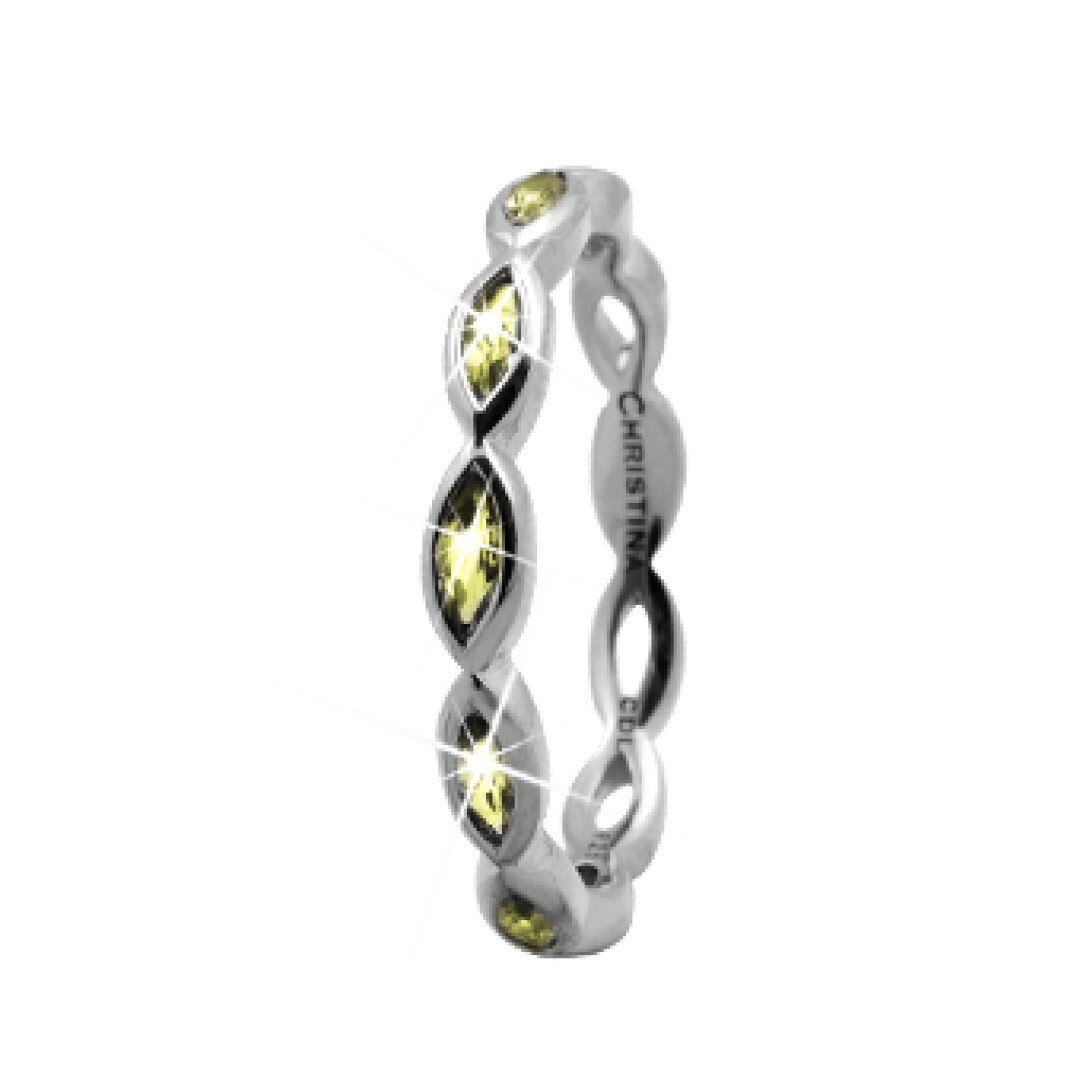 Inel Eternity Peridot, Argint, Peridot, Masura 57