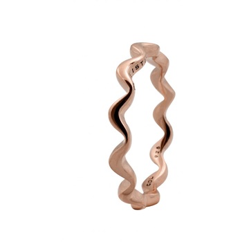 Inel Wave, Argint placat cu aur roze 18k, Masura 49 Inel Wave, Argint placat cu aur roze 18k, Masura 49