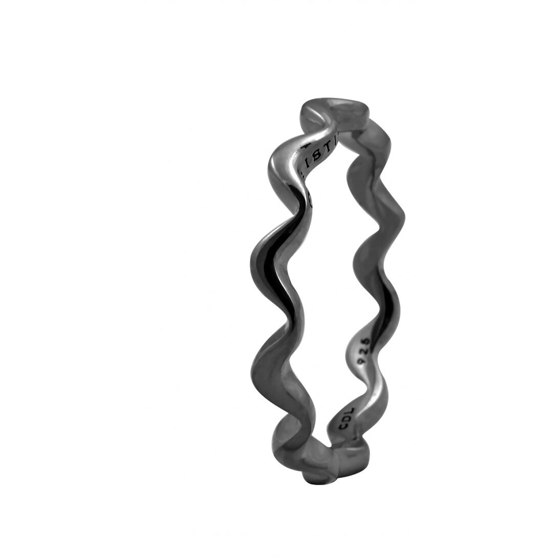 Inel Wave, Argint cu ruteniu, Masura 57