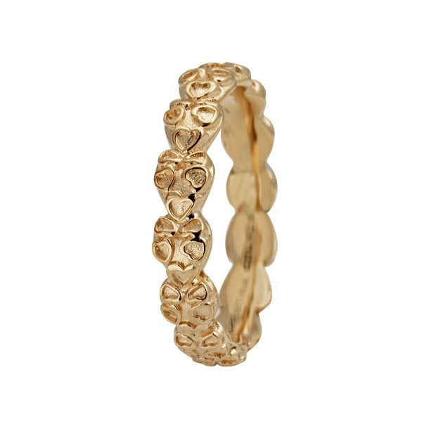 Inel Heart Beat, Argint placat cu aur galben 18k, Masura 55