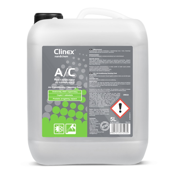 Течност за почистване на климатици Clinex A/C, 5 л