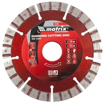 Disc diamant pentru taiere uscata, muchie TURBO-segmentat, 115 x 22.2 mm, MTX Profesional Disc diamant pentru taiere uscata, muchie TURBO-segmentat, 115 x 22.2 mm, MTX Profesional