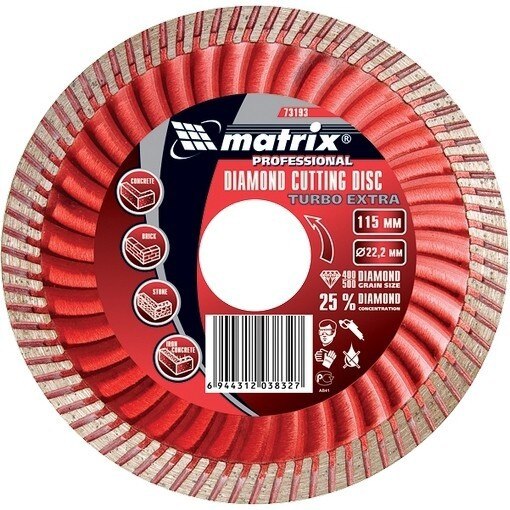 Disc diamantat pentru taiere uscata Turbo Extra, 150 x 22,2 mm// MTX PROFESSIONAL