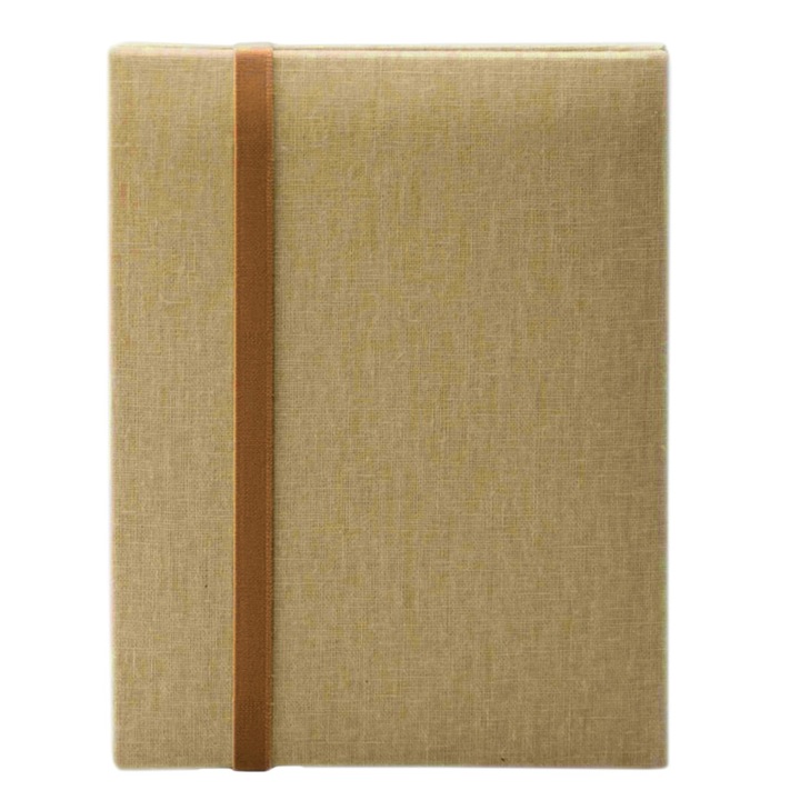 Leporello Canvas mini fotóalbum, homok színű, 14 kép, 15x21 cm