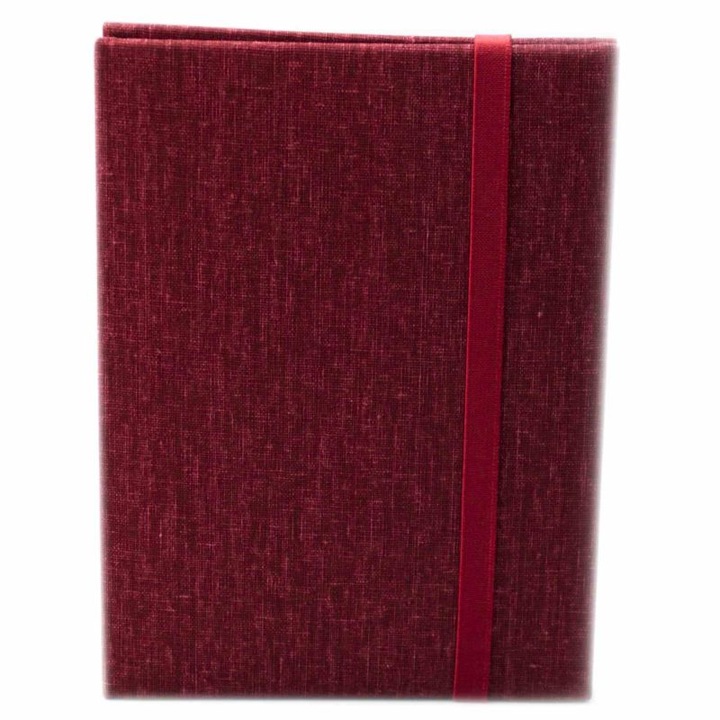 Leporello Canvas mini fotóalbum, 14 kép, 15x21 cm, bordó