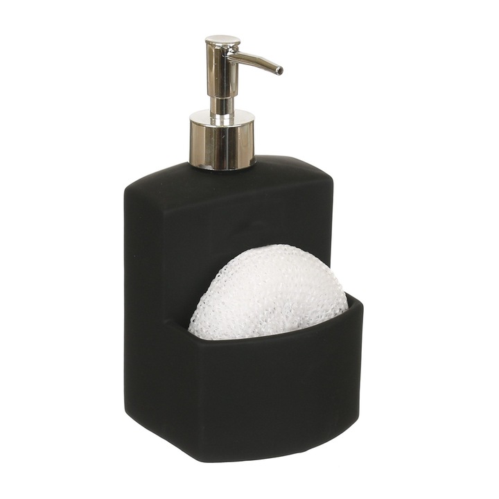 Dozator detergent lichid cu burete, negru