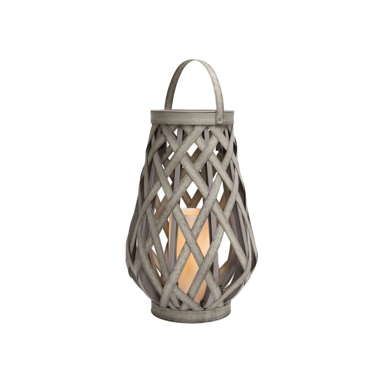 Felinar cu lumanare Led, Home LTN 23 L, 1 x Led, rattan artificial