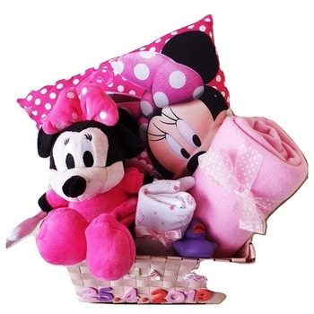 Cos Cadou Nou Nascut Fetita cu Balon It`s a Girl, 8 Piese Cos Cadou Nou Nascut Fetita cu Balon It`s a Girl, 8 Piese