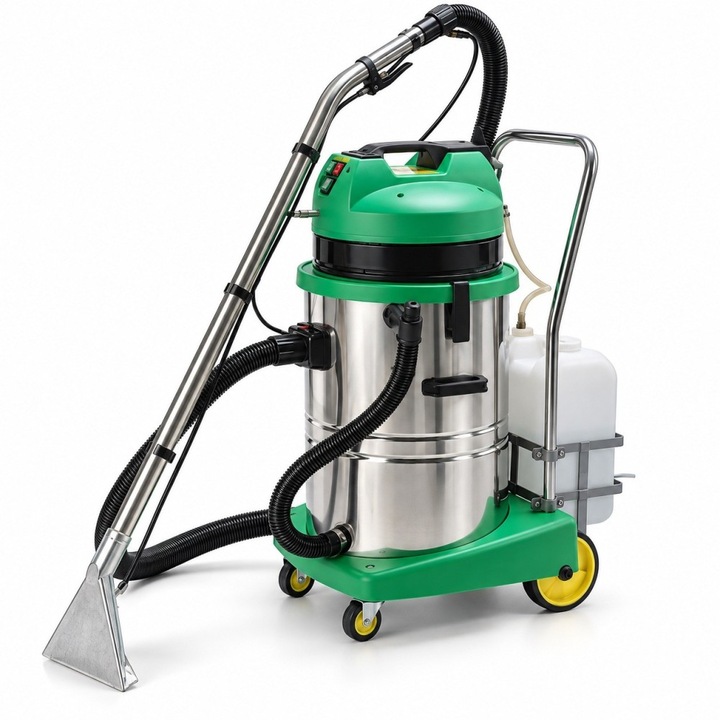 Aspirator cu injectie si extractie apa AC-602CS SWISSVAC, 2 motoare, putere 2000W, tensiune 230V, cuva inox fixa 60 litri