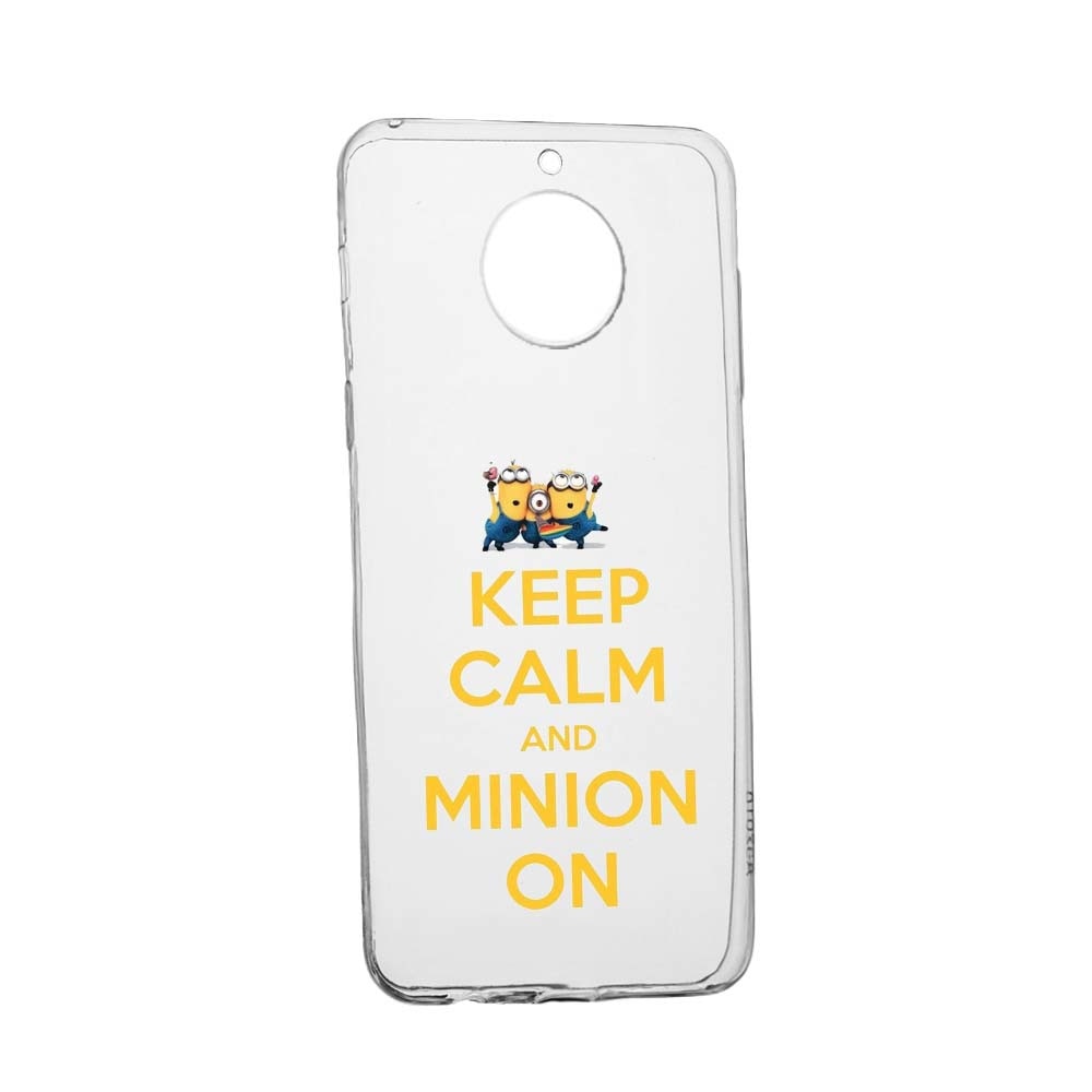 Husa de protectie Minion Keep Calm pentru Motorola MOTO G5, rezistenta la uzura, anti-alunecare, din silicon Premium, 209