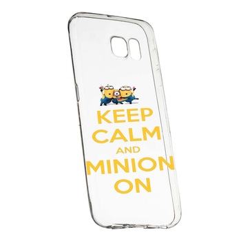 Husa de protectie Minion Keep Calm pentru Samsung Galaxy S6, rezistenta la uzura, anti-alunecare, din silicon Premium, 209 Husa de protectie Minion Keep Calm pentru Samsung Galaxy S6, rezistenta la uzura, anti-alunecare, din silicon Premium, 209