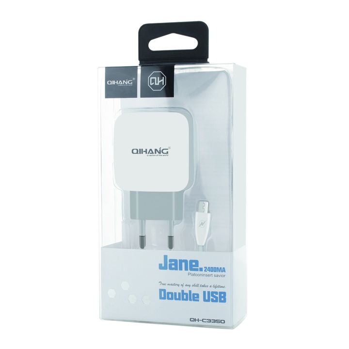 Univerzális töltő 2 USB kimenettel, 5V / 2.4A