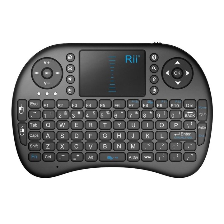 Mini Tastatura Bluetooth, Rii Tek, Pentru Smart TV, PS3, PC, Android, Linux, Negru
