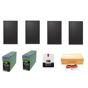Sistem kit Solar Fotovoltaic CurentGratis 1200wp 1.5KW 24V MPPT 2 Acumulatori 380A 4 Panouri Monocristaline 300W Panouri solare