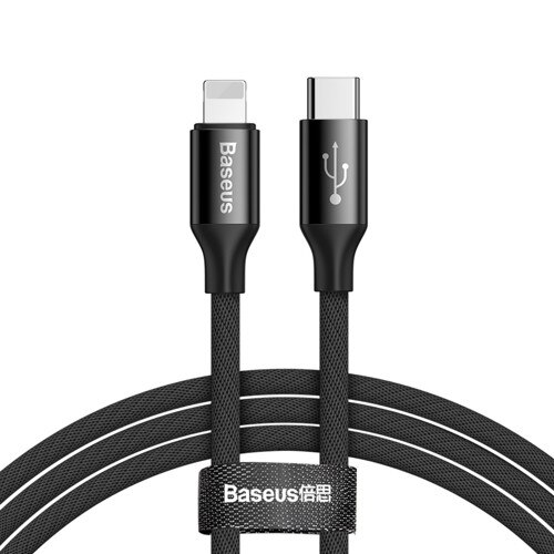 Cablu Baseus Yiven Type Lightning - USB-C , 2A , 2M Negru