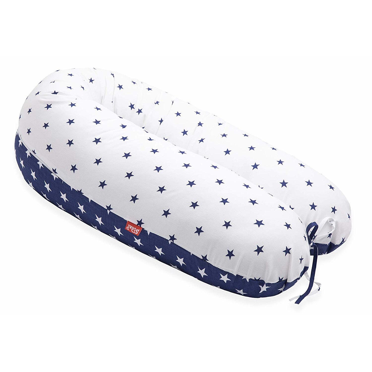 Perna Scamp 3 in 1 pentru gravide, alaptat, bebelusi, 160 cm, Blue White Star