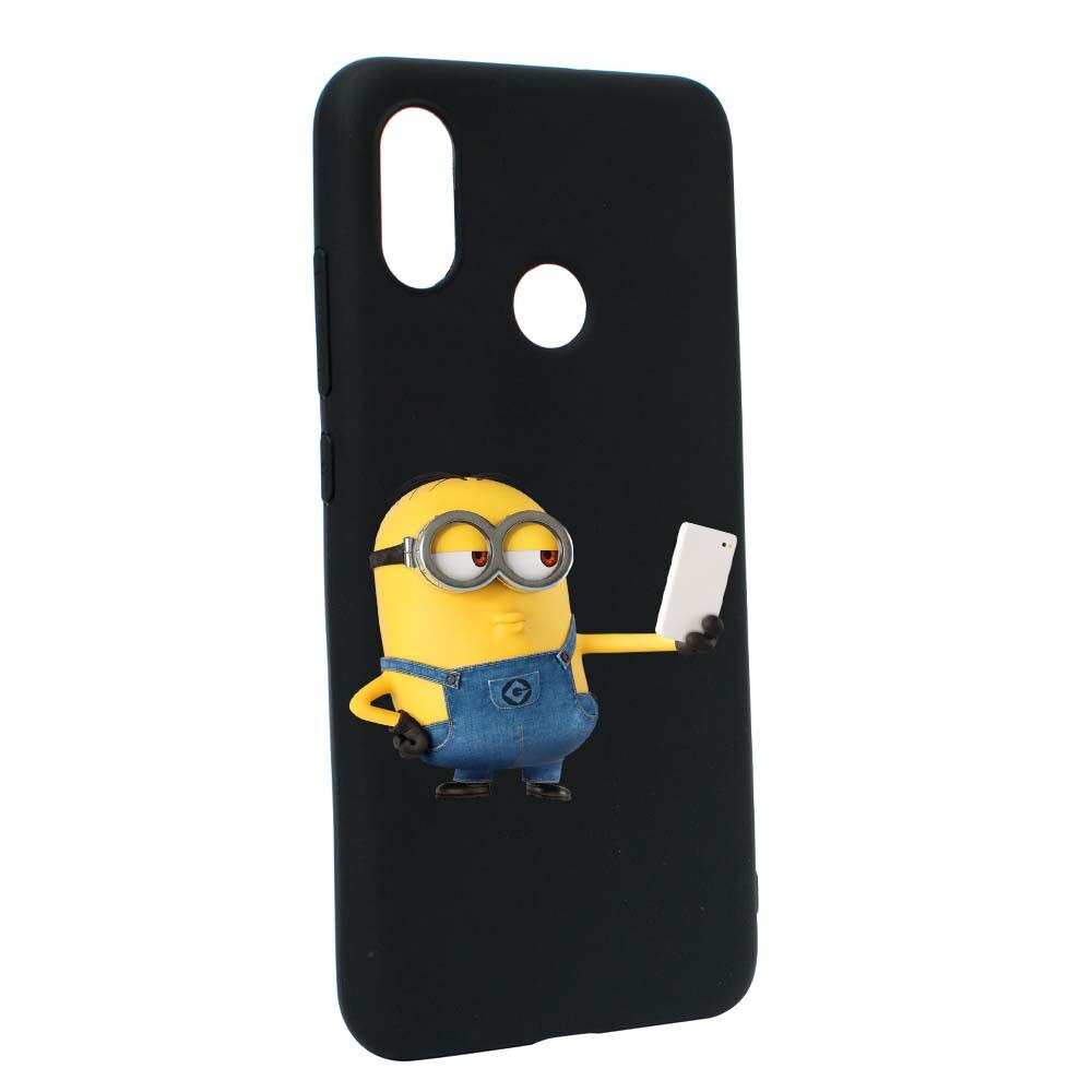 Husa de protectie Minion Selfie pentru Xiaomi Mi 8, rezistenta la uzura, anti-alunecare, din silicon Premium, B211