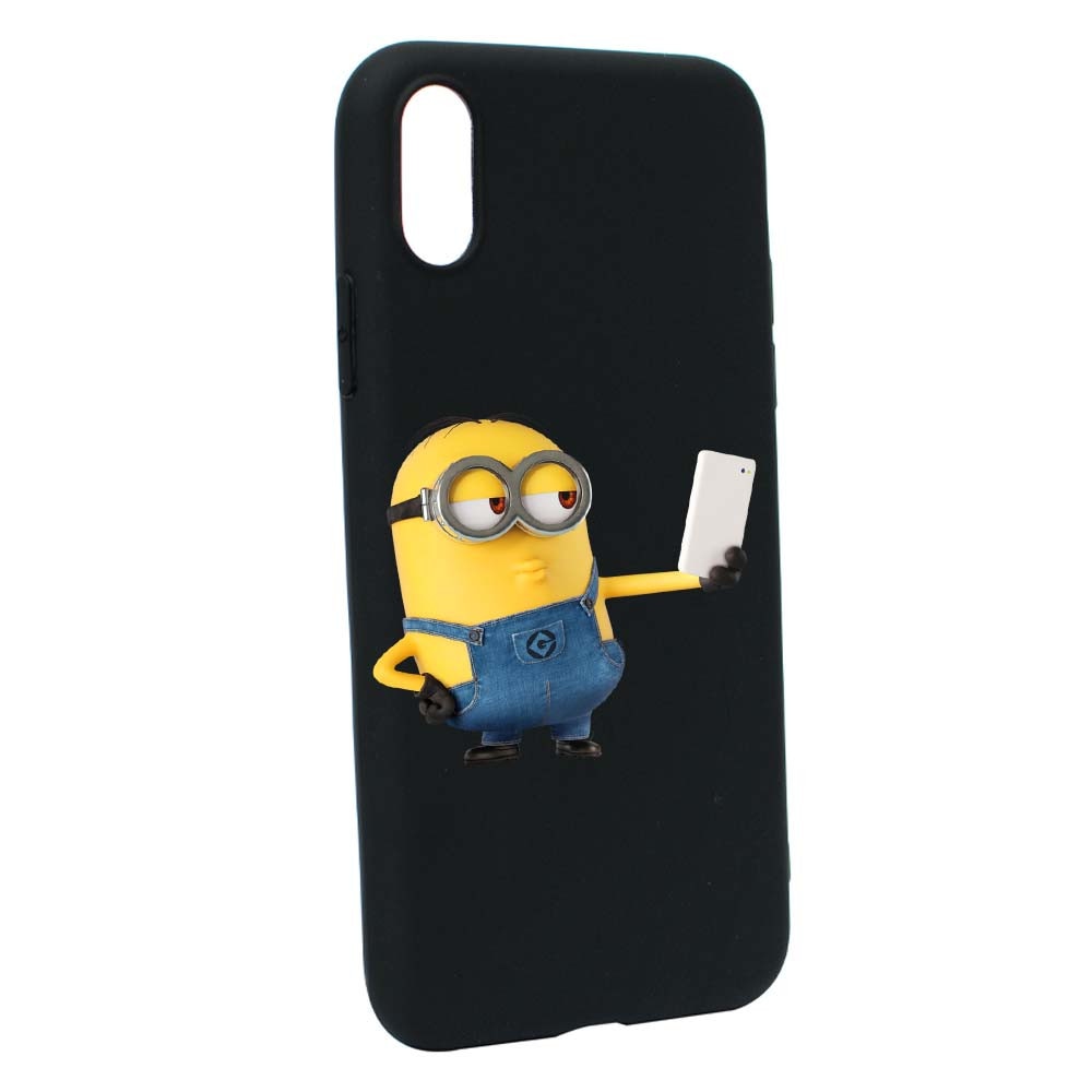 Husa de protectie Minion Selfie pentru Apple iPhone XS / X, rezistenta la uzura, anti-alunecare, din silicon Premium, B211