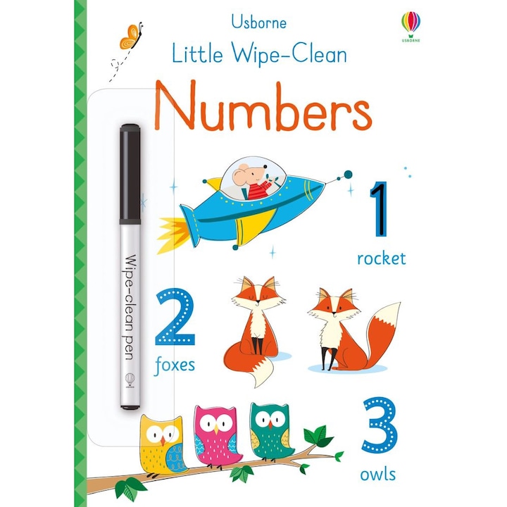 Usborne Little Wipe-Clean Tevékenységkönyv, Filccel, Számok, Letörölhető, 3 év +, Angol nyelvű