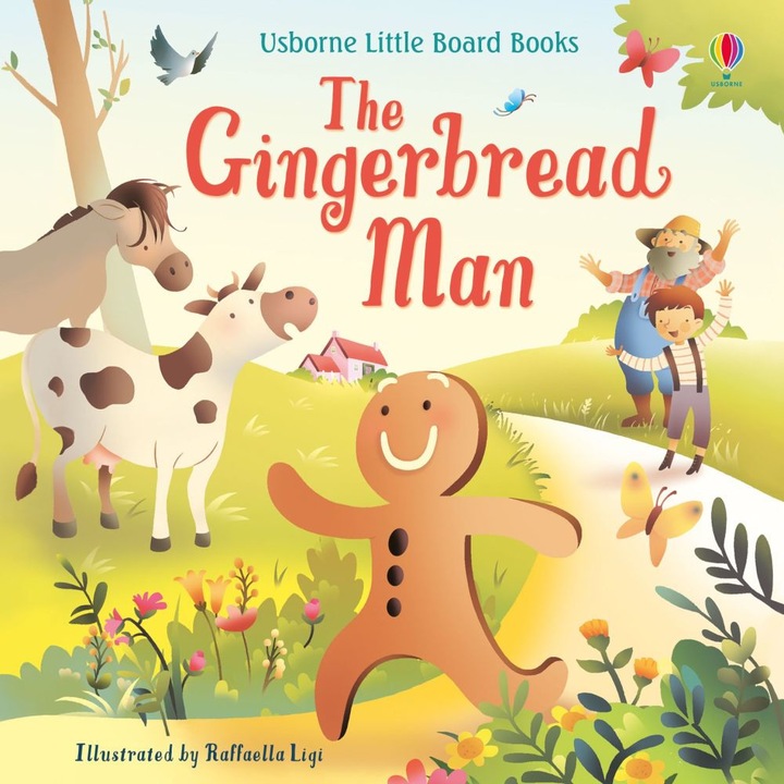 Carte de citit "The Gingerbread Man", cu pagini cartonate, 18 luni+, Usborne
