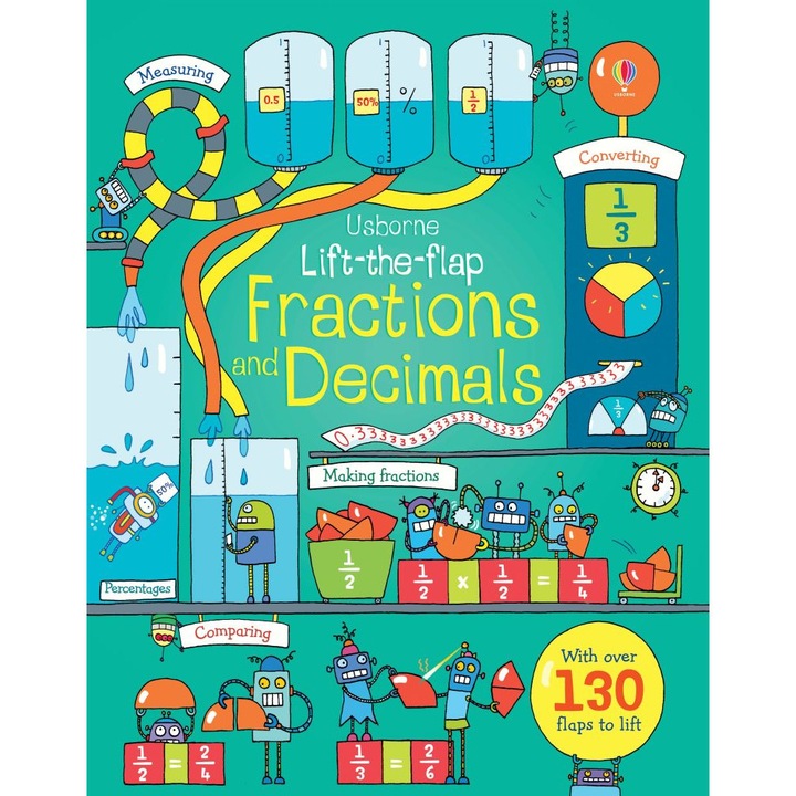 Carte "Lift-the-flap fractions and decimals", 7 ani+, Usborne