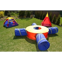 mega loc de joaca 7 in 1 cu doua corturi tip indian si iglu corp central cu 4 tuneluri multifunctional podea impermeabila si protectie uv playground multicolor imagen 7_0_
0