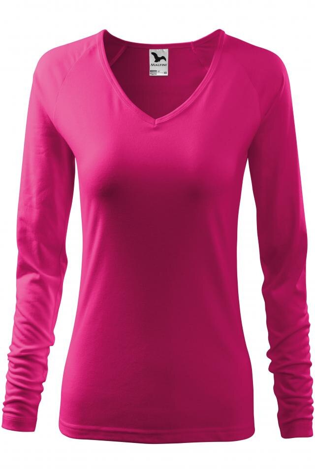 Tricou pentru dama cu maneca lunga Elegance, Roz zmeuriu