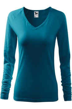 Tricou pentru dama cu maneca lunga Elegance, Turcoaz inchis Tricou pentru dama cu maneca lunga Elegance, Turcoaz inchis