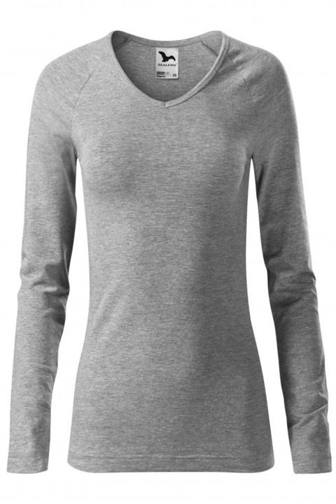 Tricou pentru dama cu maneca lunga Elegance, gri inchis, marime XL