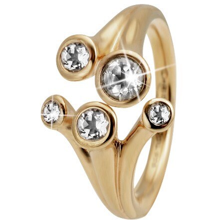 Inel Topaz Fountain, Argint placat cu aur galben 18k, Cristal topaz, Masura 59