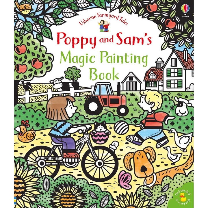 Книжка за оцветяване "Poppy and Sam's magic painting book" от Сам Таплин, 3 години+, Usborne