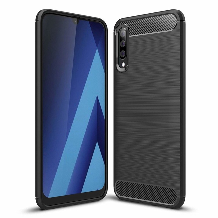 Калъф за телефон за Samsung Galaxy A50 / A50s / A30s, TPU Carbon, Techsuit, черен