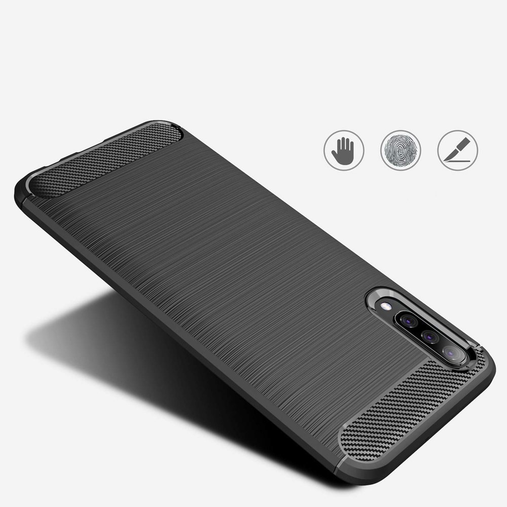Husa pentru Samsung Galaxy A30s / A50 / A50s, Techsuit Carbon Silicone, Black