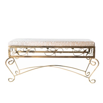 Bancheta pentru hol din metal, Premiamob, auriu patinat 10-0705 Bancheta pentru hol din metal, Premiamob, auriu patinat 10-0705