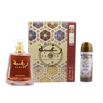 Set Parfum Arabesc RAGHBA Lattafa, Unisex 100ml, Dama, Barbat, Parfumuri Arabesti, Apa de parfum Set Parfum Arabesc RAGHBA Lattafa, Unisex 100ml, Dama, Barbat, Parfumuri Arabesti, Apa de parfum