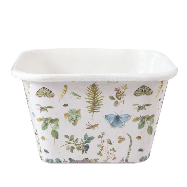 Декоративна саксия 15x15x9 см, Ботаническа, Метал