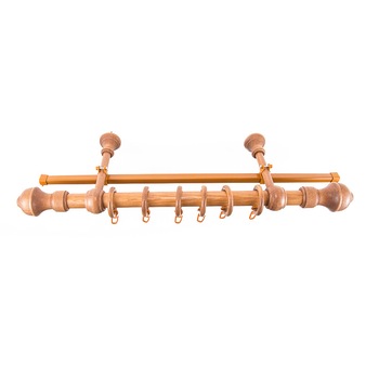 Kit galerie ARES, lemn masiv, culoare CIRES 240 cm + sina U cires 230 cm, accesorii incluse Kit galerie ARES, lemn masiv, culoare CIRES 240 cm + sina U cires 230 cm, accesorii incluse