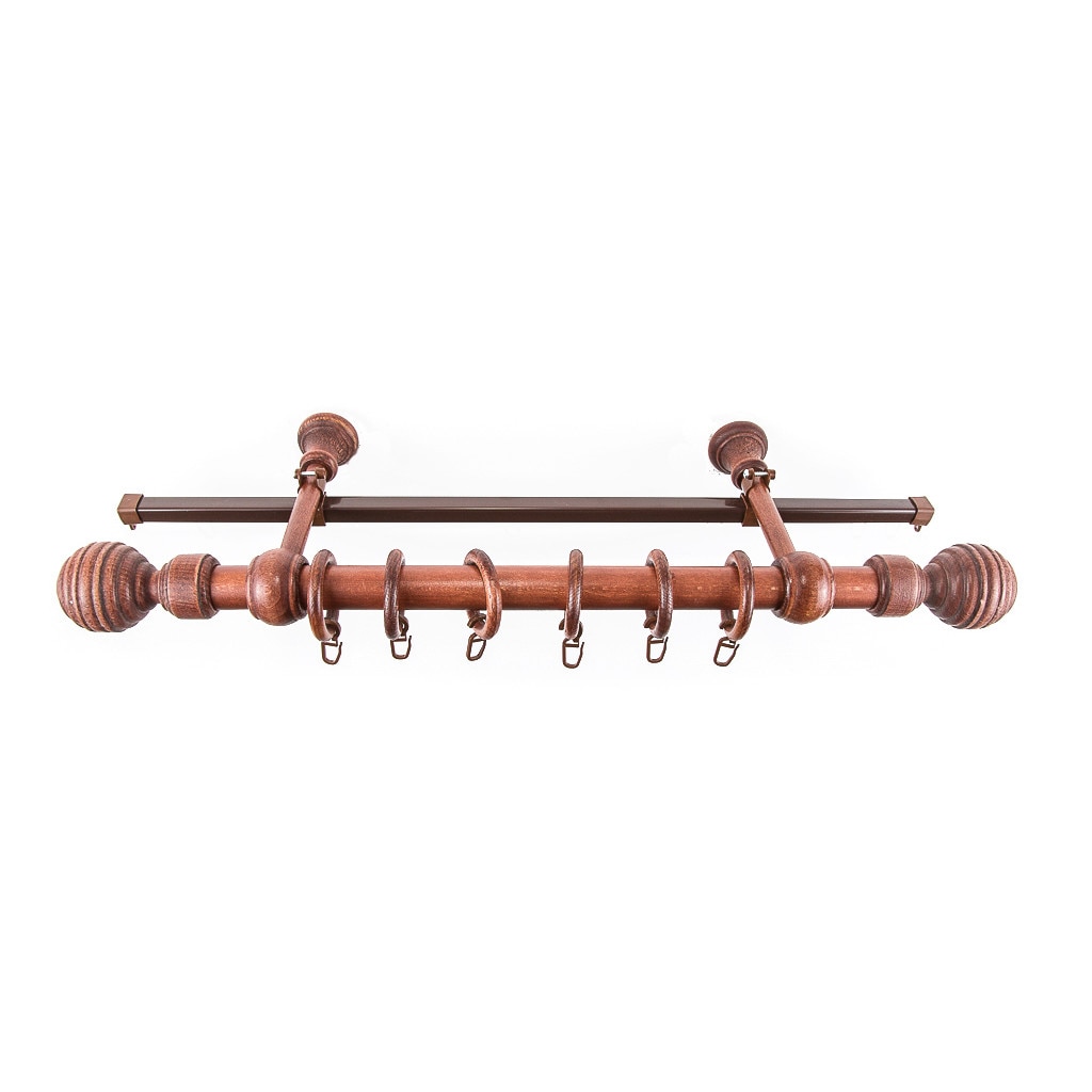 Kit galerie REGAL, lemn masiv, culoare MAHON 280 cm + sina U maro 270 cm, accesorii incluse