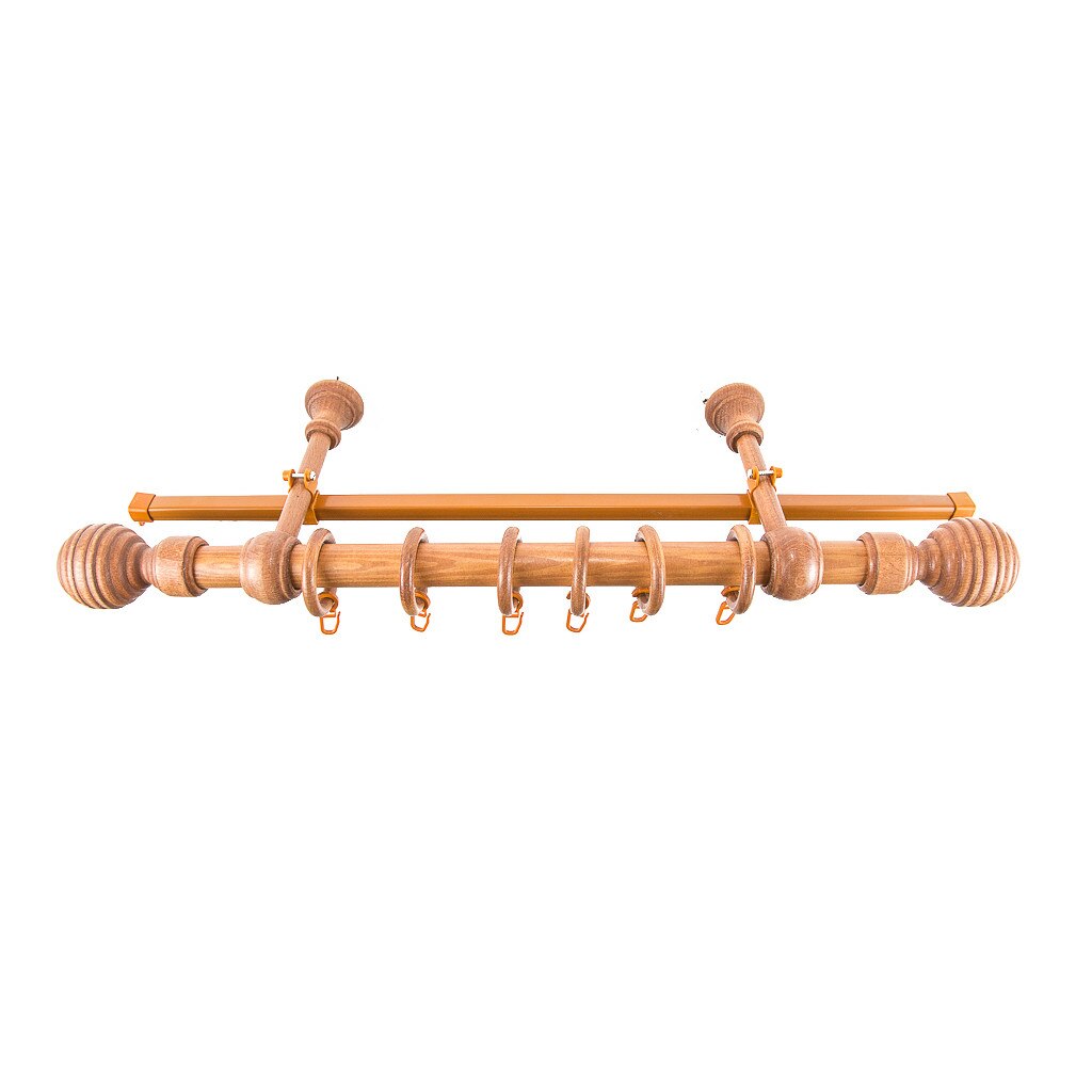 Kit galerie REGAL, lemn masiv, culoare CIRES 280 cm + sina U cires 270 cm, accesorii incluse